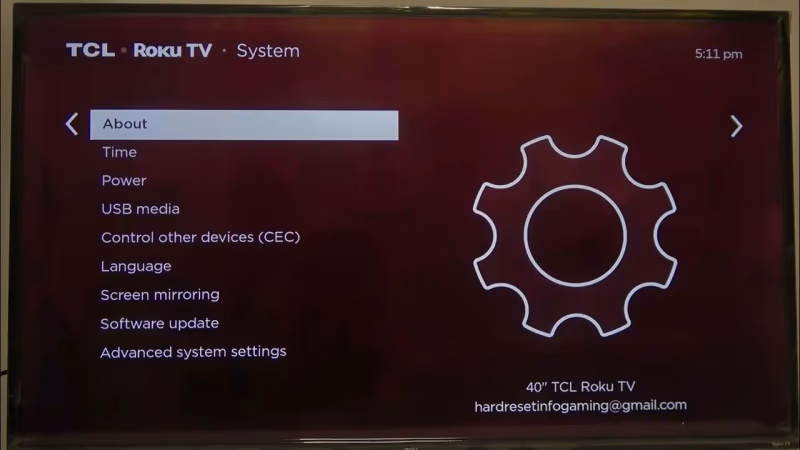 Tcl Roku Tv System About