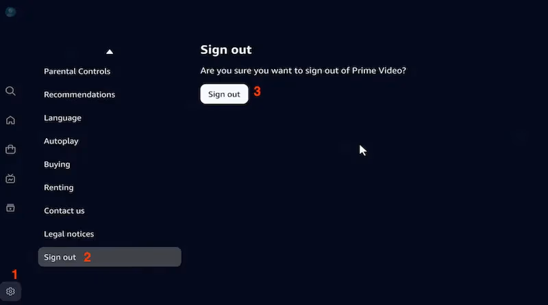 Prime Video Sign Out