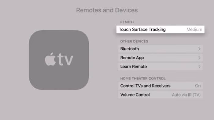Change Touch Surface Tracking Settings to Medium
