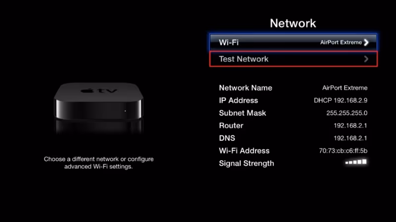 Apple TV Test Connection