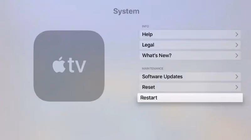 Restart Your Apple TV