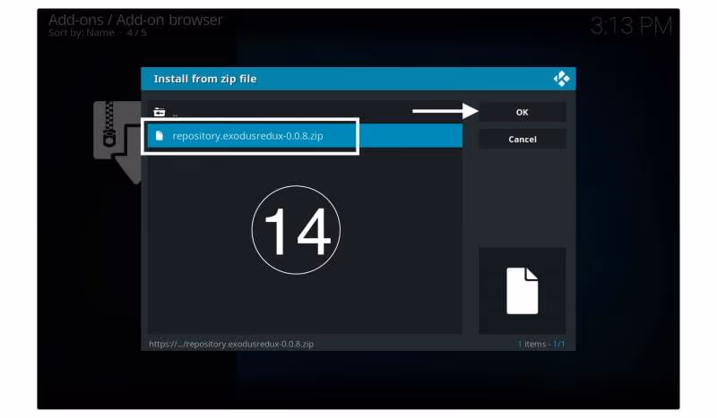 select the 'repository.exodusredux.xxx.zip'