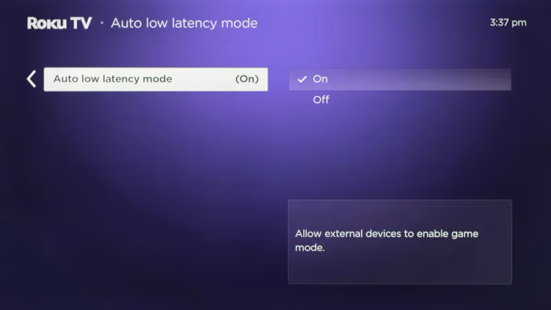 Roku Auto Low Latency Mode