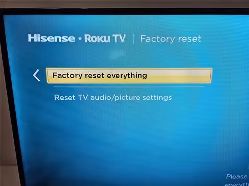 Hisense Roku Tv Factory Reset Everything