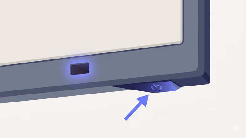 Close-up of Hisense TV bezel showing IR sensor and power button location underneath