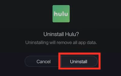 Uninstall and Reinstall the Hulu App