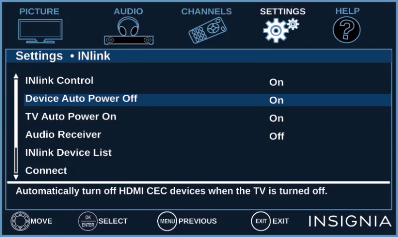 Insignia Tv Inlink Control