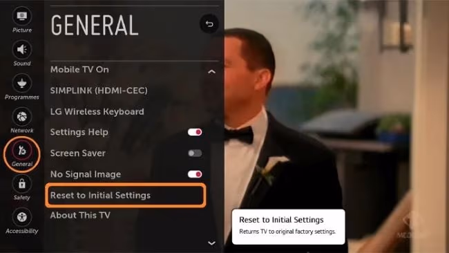 Reset To Initial Settings