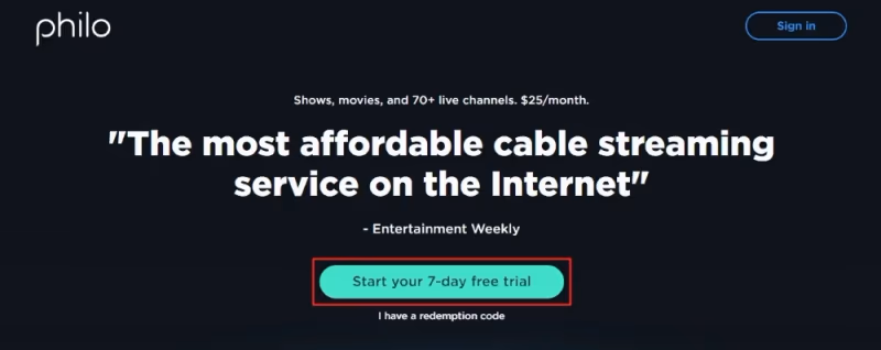 Philo Start Your 7 Days Free Trial