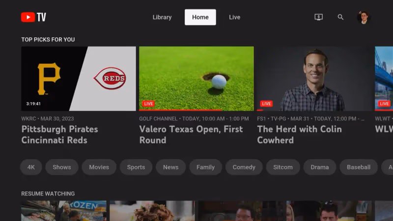 Youtube Tv Home