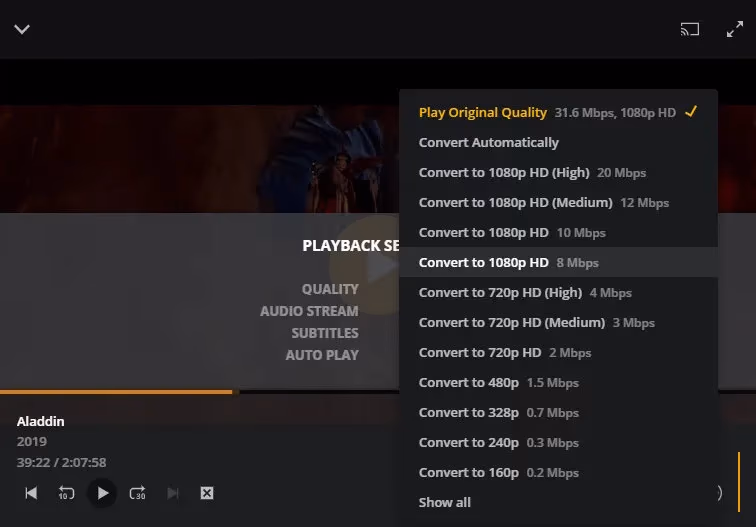 Plex Play Original Quality