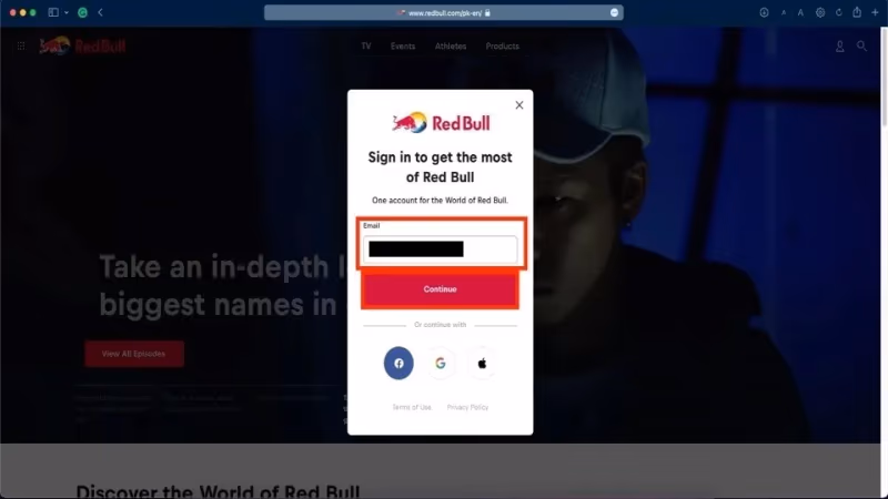 Creating A Red Bull Tv Account 3