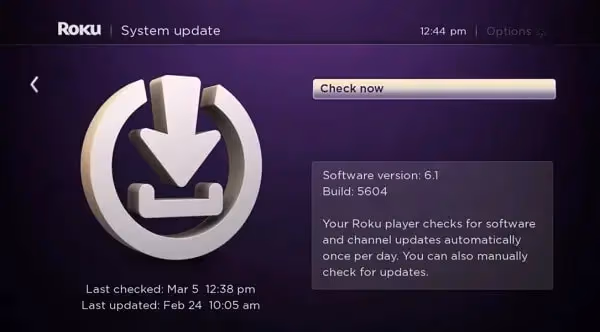 Roku System Update
