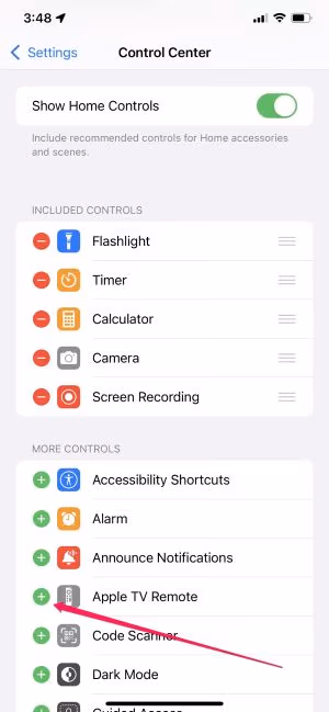 Add your Apple TV Remote