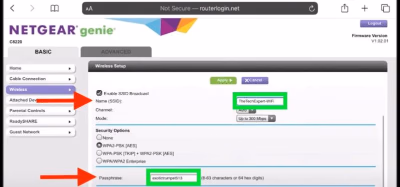 Change the SSID and the Password of Your New WiFi Network