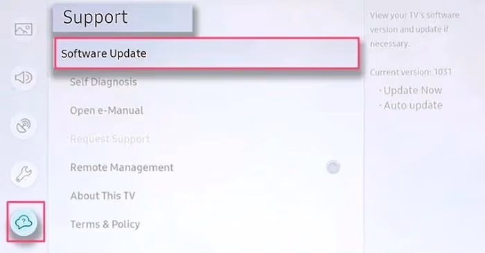 Software Update on Samsung TV