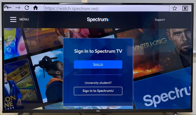 Spectrum Tv Website In Web Browser
