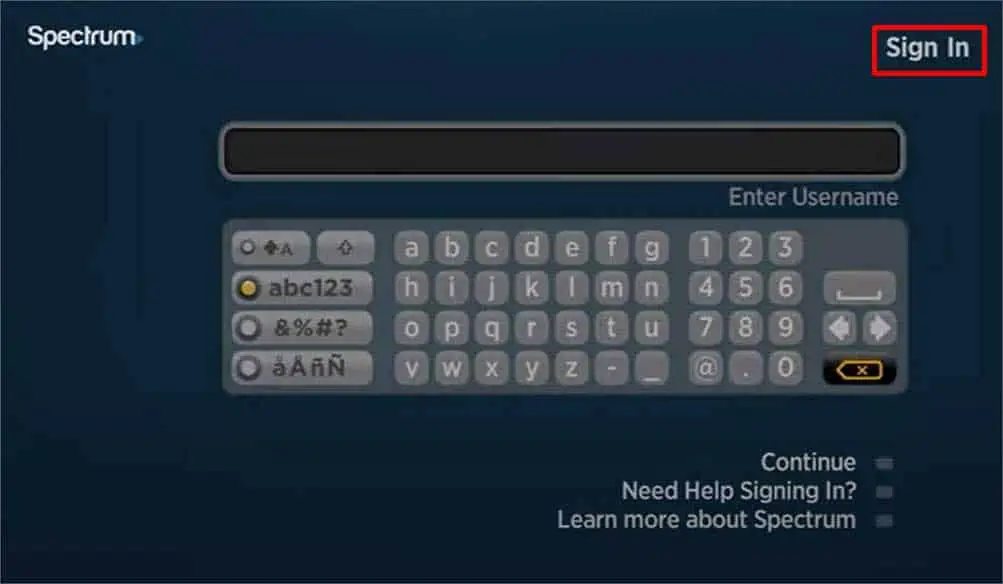 Log In Using Your Spectrum Credentials
