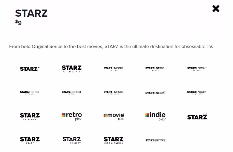 Starz Add On Through Sling