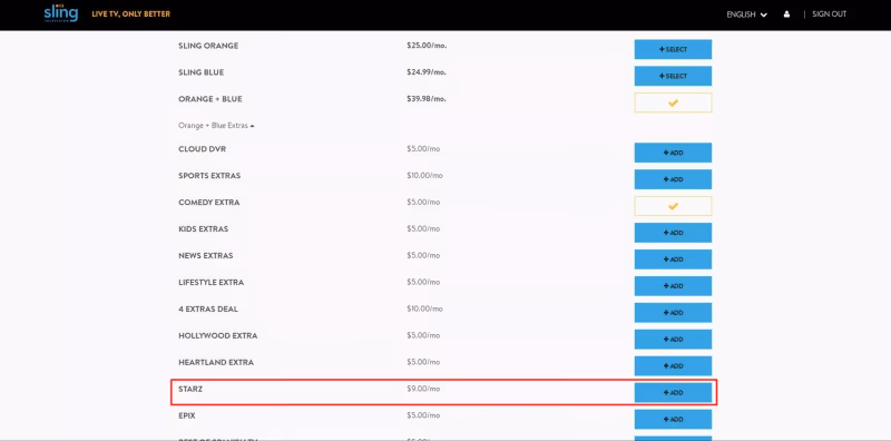 Step By Step Guide To Add Starz To Sling 3