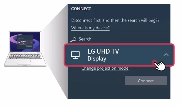 Mirror PC screen to LG TV