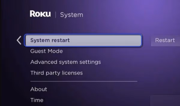 Roku System Restart