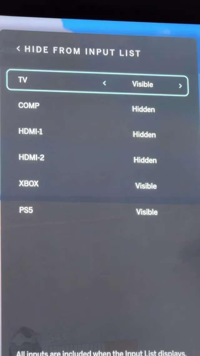 Vizio Tv Hide Input