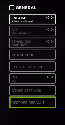 Westinghouse Tv Restore Default