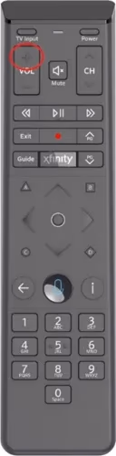 Xfinity Remote Volume Up Button